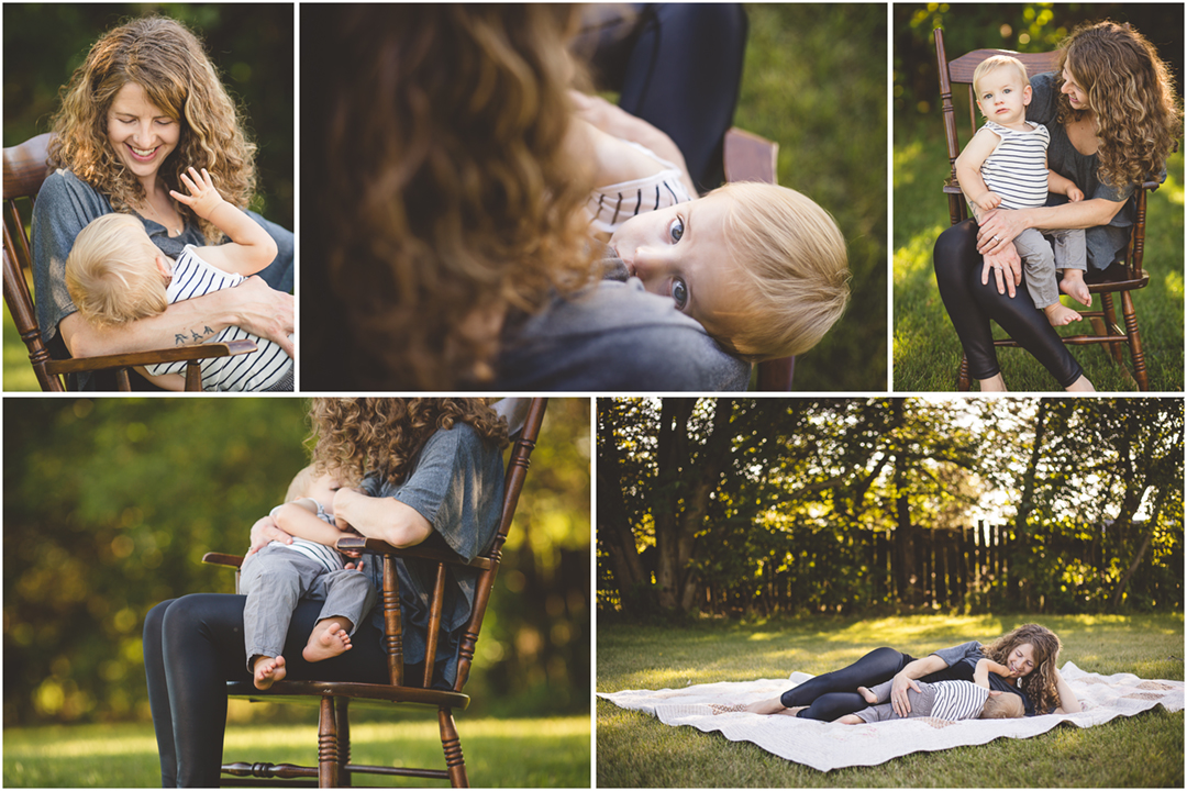 Mother breastfeeding a toddler