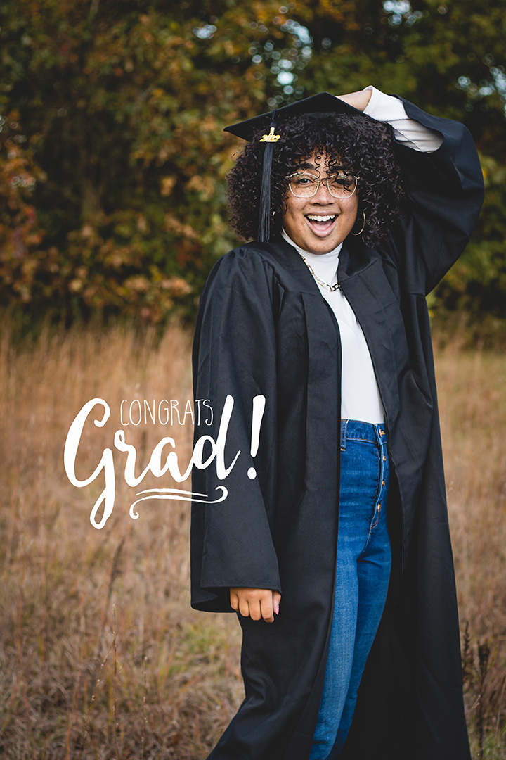 Senior Portraits Oshkosh Cap and Gown Portraits